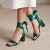 image:imageTrary Pink Purple Nude Red Black Heels for Women Lace Up Chunky Heels for Women Strappy Heels for Women Sandals High Platform Stripper Heels Comfortable Wide Width Tie Up Heels 3 Inch Open ToeGreen