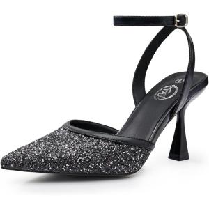 image:imageTrary Heels for Women Slingback Pointed Toe Stiletto Heels Ankle Strap Heeled Sandals Comfortable Womens Pumps 335 Heel Work Party Wedding Dress ShoesBlack