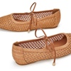image:imageTrary Mary Jane Shoes Women Woven Flats for Women Dressy Ballet Flats Spring Summer Squared Toe Lace Up Mary Jane Flats ShoesBrown
