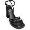 image:imageTrary Gold amp White Heels  Square Toe 3 inch Platform Strappy amp Block Heels for Wide Feet Ankle Strap Y2k Shoes for PromBlack Pu