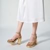 image:imageTrary Gold amp White Heels  Square Toe 3 inch Platform Strappy amp Block Heels for Wide Feet Ankle Strap Y2k Shoes for PromGold Pu