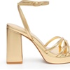image:imageTrary Gold amp White Heels  Square Toe 3 inch Platform Strappy amp Block Heels for Wide Feet Ankle Strap Y2k Shoes for PromGold Pu