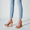 image:imageTrary Gold amp White Heels  Square Toe 3 inch Platform Strappy amp Block Heels for Wide Feet Ankle Strap Y2k Shoes for PromNude Pu