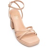 image:imageTrary Gold amp White Heels  Square Toe 3 inch Platform Strappy amp Block Heels for Wide Feet Ankle Strap Y2k Shoes for PromNude Pu