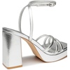 image:imageTrary Gold amp White Heels  Square Toe 3 inch Platform Strappy amp Block Heels for Wide Feet Ankle Strap Y2k Shoes for PromSilver Pu
