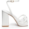 image:imageTrary Gold amp White Heels  Square Toe 3 inch Platform Strappy amp Block Heels for Wide Feet Ankle Strap Y2k Shoes for PromWhite Pu