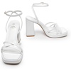 image:imageTrary Gold amp White Heels  Square Toe 3 inch Platform Strappy amp Block Heels for Wide Feet Ankle Strap Y2k Shoes for PromWhite Pu