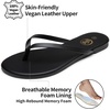 image:imageTrary Flip Flops for WomenComfortable Flat Sandals with Arch SupportMemory Foam Flat Thong SandalsDressy Summer Slides for Beach VacationBlack