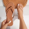 image:imageTrary Flip Flops for WomenComfortable Flat Sandals with Arch SupportMemory Foam Flat Thong SandalsDressy Summer Slides for Beach VacationCaramel Brown