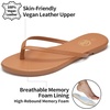image:imageTrary Flip Flops for WomenComfortable Flat Sandals with Arch SupportMemory Foam Flat Thong SandalsDressy Summer Slides for Beach VacationCaramel Brown