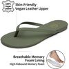 image:imageTrary Flip Flops for WomenComfortable Flat Sandals with Arch SupportMemory Foam Flat Thong SandalsDressy Summer Slides for Beach VacationGreen