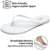 image:imageTrary Flip Flops for WomenComfortable Flat Sandals with Arch SupportMemory Foam Flat Thong SandalsDressy Summer Slides for Beach VacationWhite
