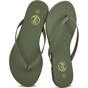 image:imageTrary Flip Flops for WomenComfortable Flat Sandals with Arch SupportMemory Foam Flat Thong SandalsDressy Summer Slides for Beach VacationGreen
