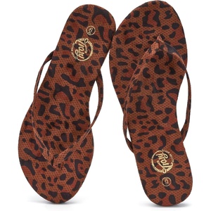 image:imageTrary Flip Flops for WomenComfortable Flat Sandals with Arch SupportMemory Foam Flat Thong SandalsDressy Summer Slides for Beach VacationLeopard