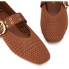 image:imageTrary Knit Flats for Women Square Toe Ballet Flats with Buckle Straps Mary Jane Shoes Women Comfortable Casual Dress Shoes for Work Daily WearKnitbrown