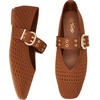 image:imageTrary Knit Flats for Women Square Toe Ballet Flats with Buckle Straps Mary Jane Shoes Women Comfortable Casual Dress Shoes for Work Daily WearKnitbrown