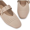 image:imageTrary Knit Flats for Women Square Toe Ballet Flats with Buckle Straps Mary Jane Shoes Women Comfortable Casual Dress Shoes for Work Daily WearNude