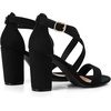 image:imageTrary Womens Block Chunky Heel Sandals for Women Open Toe Adjustable Cross Ankle Strap Dress Shoes Walking Wedding Evening Bridal HeelsBlack