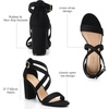 image:imageTrary Womens Block Chunky Heel Sandals for Women Open Toe Adjustable Cross Ankle Strap Dress Shoes Walking Wedding Evening Bridal HeelsBlack