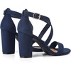 image:imageTrary Womens Block Chunky Heel Sandals for Women Open Toe Adjustable Cross Ankle Strap Dress Shoes Walking Wedding Evening Bridal HeelsBlue