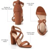 image:imageTrary Womens Block Chunky Heel Sandals for Women Open Toe Adjustable Cross Ankle Strap Dress Shoes Walking Wedding Evening Bridal HeelsBrown