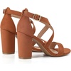 image:imageTrary Womens Block Chunky Heel Sandals for Women Open Toe Adjustable Cross Ankle Strap Dress Shoes Walking Wedding Evening Bridal HeelsBrown