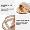 image:imageTrary Womens Block Chunky Heel Sandals for Women Open Toe Adjustable Cross Ankle Strap Dress Shoes Walking Wedding Evening Bridal HeelsGlitter Gold