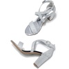 image:imageTrary Womens Block Chunky Heel Sandals for Women Open Toe Adjustable Cross Ankle Strap Dress Shoes Walking Wedding Evening Bridal HeelsGlitter Silver