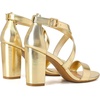 image:imageTrary Womens Block Chunky Heel Sandals for Women Open Toe Adjustable Cross Ankle Strap Dress Shoes Walking Wedding Evening Bridal HeelsGold