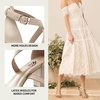 image:imageTrary Womens Block Chunky Heel Sandals for Women Open Toe Adjustable Cross Ankle Strap Dress Shoes Walking Wedding Evening Bridal HeelsNude Suede