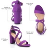image:imageTrary Womens Block Chunky Heel Sandals for Women Open Toe Adjustable Cross Ankle Strap Dress Shoes Walking Wedding Evening Bridal HeelsPurple
