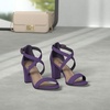 image:imageTrary Womens Block Chunky Heel Sandals for Women Open Toe Adjustable Cross Ankle Strap Dress Shoes Walking Wedding Evening Bridal HeelsPurple