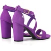 image:imageTrary Womens Block Chunky Heel Sandals for Women Open Toe Adjustable Cross Ankle Strap Dress Shoes Walking Wedding Evening Bridal HeelsPurple