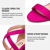 image:imageTrary Womens Block Chunky Heel Sandals for Women Open Toe Adjustable Cross Ankle Strap Dress Shoes Walking Wedding Evening Bridal HeelsRose Suede