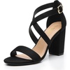 image:imageTrary Womens Block Chunky Heel Sandals for Women Open Toe Adjustable Cross Ankle Strap Dress Shoes Walking Wedding Evening Bridal HeelsBlack