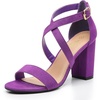 image:imageTrary Womens Block Chunky Heel Sandals for Women Open Toe Adjustable Cross Ankle Strap Dress Shoes Walking Wedding Evening Bridal HeelsPurple
