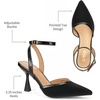 image:imageTrary Heels for Women Slingback Pointed Toe Stiletto Heels Ankle Strap Heeled Sandals Comfortable Womens Pumps 335 Heel Work Party Wedding Dress ShoesNubuck Black