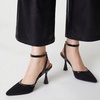 image:imageTrary Heels for Women Slingback Pointed Toe Stiletto Heels Ankle Strap Heeled Sandals Comfortable Womens Pumps 335 Heel Work Party Wedding Dress ShoesNubuck Black