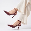 image:imageTrary Heels for Women Slingback Pointed Toe Stiletto Heels Ankle Strap Heeled Sandals Comfortable Womens Pumps 335 Heel Work Party Wedding Dress ShoesPatent Burgundy