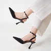 image:imageTrary Heels for Women Slingback Pointed Toe Stiletto Heels Ankle Strap Heeled Sandals Comfortable Womens Pumps 335 Heel Work Party Wedding Dress ShoesNubuck Black