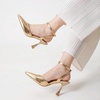 image:imageTrary Heels for Women Slingback Pointed Toe Stiletto Heels Ankle Strap Heeled Sandals Comfortable Womens Pumps 335 Heel Work Party Wedding Dress ShoesGold Pu