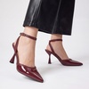 image:imageTrary Heels for Women Slingback Pointed Toe Stiletto Heels Ankle Strap Heeled Sandals Comfortable Womens Pumps 335 Heel Work Party Wedding Dress ShoesPatent Burgundy