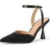 image:imageTrary Heels for Women Slingback Pointed Toe Stiletto Heels Ankle Strap Heeled Sandals Comfortable Womens Pumps 335 Heel Work Party Wedding Dress ShoesNubuck Black