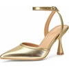 image:imageTrary Heels for Women Slingback Pointed Toe Stiletto Heels Ankle Strap Heeled Sandals Comfortable Womens Pumps 335 Heel Work Party Wedding Dress ShoesGold Pu