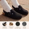 image:imageTrary Keoris Genuine Suede Clogs for Women Potato Shoes with Back StrapBlack