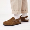 image:imageTrary Keoris Genuine Suede Clogs for Women Potato Shoes with Back StrapBrown