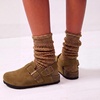 image:imageTrary Keoris Genuine Suede Clogs for Women Potato Shoes with Back StrapBrown
