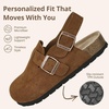image:imageTrary Keoris Genuine Suede Clogs for Women Potato Shoes with Back StrapBrown
