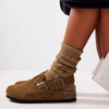 image:imageTrary Keoris Genuine Suede Clogs for Women Potato Shoes with Back StrapBrown