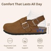 image:imageTrary Keoris Genuine Suede Clogs for Women Potato Shoes with Back StrapBrown